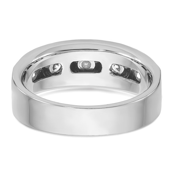 IB Goodman 14k White Gold Mens Polished and Satin 1/2 carat Diamond Complete Ring