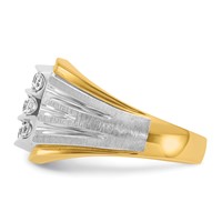 IBGoodman 14K Two Tone 1 Carat Lab Grown Diamond VS SI+ G+ Complete Men's Polished and Satin Cluster Ring view 3