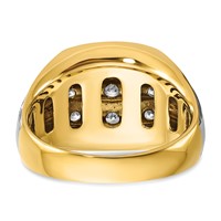 IBGoodman 14K Two Tone 1 Carat Lab Grown Diamond VS SI+ G+ Complete Men's Polished and Satin Cluster Ring view 5