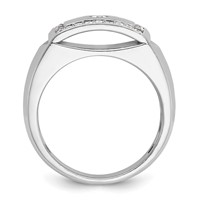 IBGoodman 14K White Gold 0.50 Carat Lab Grown Diamond VS SI+ G+ Complete Cut-Out Men's Ring view 2