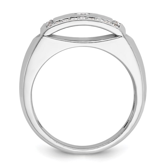14k White Gold IBGoodman Men's Diamond Complete Ring