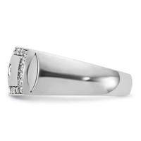 IBGoodman 14K White Gold 0.50 Carat Lab Grown Diamond VS SI+ G+ Complete Cut-Out Men's Ring view 3