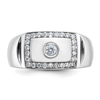 IBGoodman 14K White Gold 0.50 Carat Lab Grown Diamond VS SI+ G+ Complete Cut-Out Men's Ring view 4