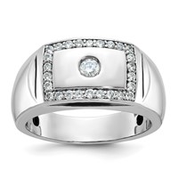 IBGoodman 14K White Gold 0.50 Carat Lab Grown Diamond VS SI+ G+ Complete Cut-Out Men's Ring view 1
