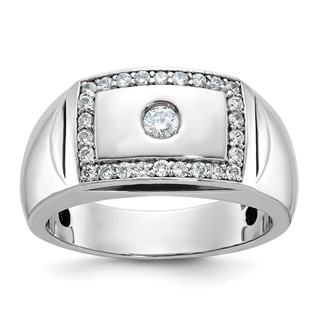 14k White Gold IBGoodman Men's Diamond Complete Ring