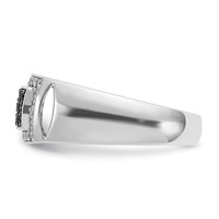 IBGoodman 14K White Gold 0.75 Carat Lab Grown Diamond VS SI+ G+ and Black Mined Diamond Complete Rectangle Cluster Men's Ring view 3
