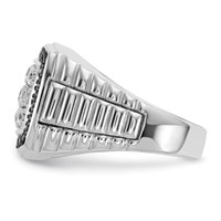 IBGoodman 14K White Gold 1 Carat Lab Grown Diamond VS SI+ G+ and Black Mined Diamond Complete Cluster Men's Ring view 3
