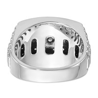 IBGoodman 14K White Gold 1 Carat Lab Grown Diamond VS SI+ G+ and Black Mined Diamond Complete Cluster Men's Ring view 5