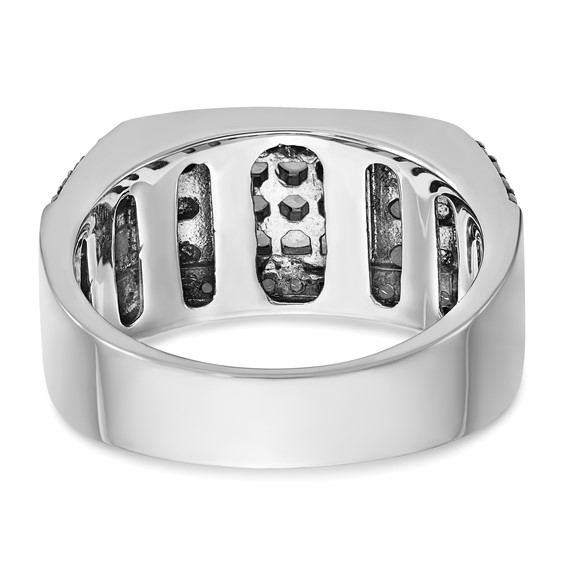 IBGoodman 14k White Gold Men's Polished Satin and Cobblestone Textured Ring Mounting