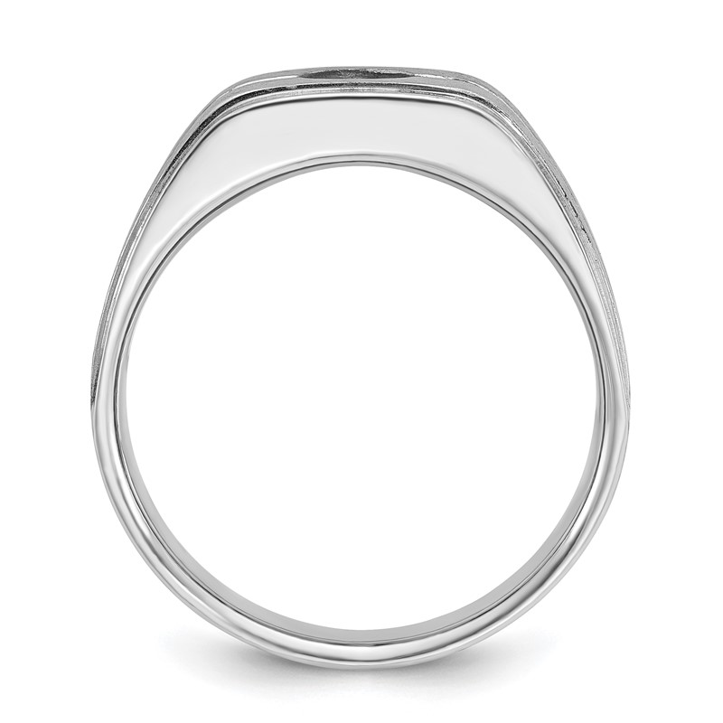 IBGoodman 14k White Gold with Black Rhodium 1/5 carat Lab Grown Diamond VS/SI+ G+ Complete Men's Ring