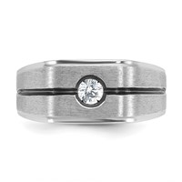 IBGoodman 14K White Gold Ring with Black Rhodium 0.20 Carat Lab Grown Diamond VS SI+ G+ Complete Men's view 4
