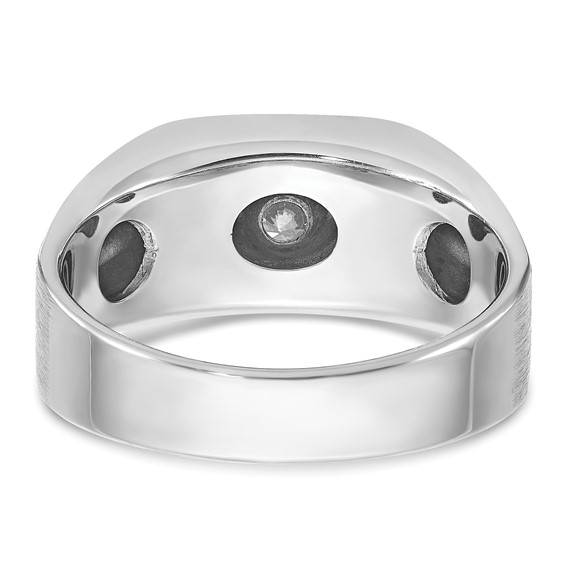 IBGoodman 14k White Gold with Black Rhodium 1/5 carat Lab Grown Diamond VS/SI+ G+ Complete Men's Ring