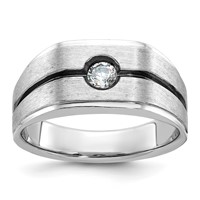 IBGoodman 14K White Gold Ring with Black Rhodium 0.20 Carat Lab Grown Diamond VS SI+ G+ Complete Men's view 1