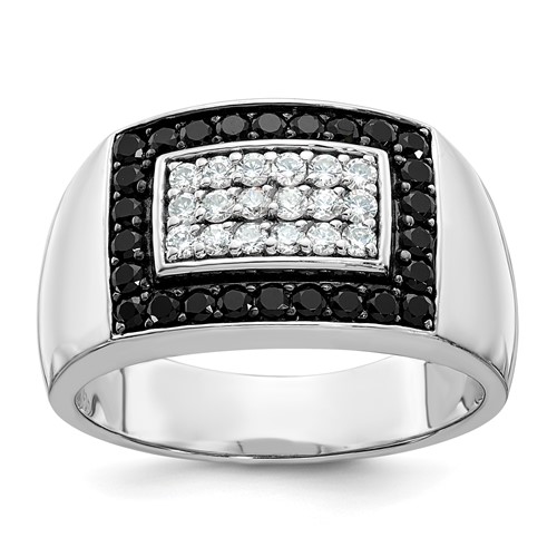 IBGoodman 14k White Gold Men's Polished Rectangular Cluster Ring Mounting