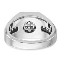 IBGoodman 14K White Gold 1 Carat Lab Grown Diamond VS SI+ G+ Complete Square Cluster Men's Ring view 5