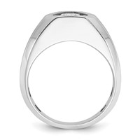 IBGoodman 14K White Gold 1.20 Carat Lab Grown Diamond VS SI+ G+ Complete Polished and Satin Men's Ring view 2