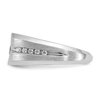 IBGoodman 14K White Gold 1.20 Carat Lab Grown Diamond VS SI+ G+ Complete Polished and Satin Men's Ring view 3