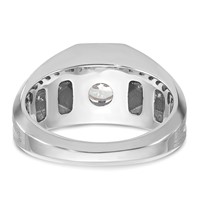 IBGoodman 14K White Gold 1.20 Carat Lab Grown Diamond VS SI+ G+ Complete Polished and Satin Men's Ring view 5