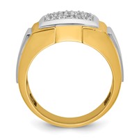 IBGoodman 14K Ring with White Rhodium 0.50 Carat Lab Grown Diamond VS SI+ G+ Complete Polished and Satin Cluster view 2