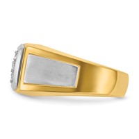 IBGoodman 14K Ring with White Rhodium 0.50 Carat Lab Grown Diamond VS SI+ G+ Complete Polished and Satin Cluster view 3
