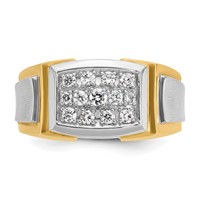 IBGoodman 14K Ring with White Rhodium 0.50 Carat Lab Grown Diamond VS SI+ G+ Complete Polished and Satin Cluster view 4