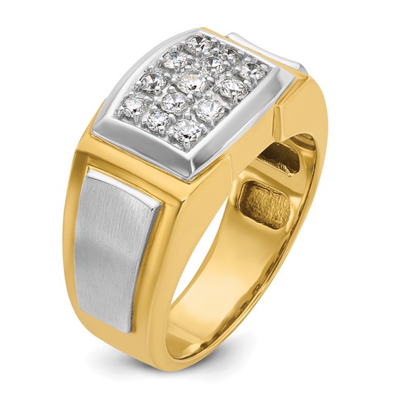 IBGoodman 14k with White Rhodium 1/2 carat Lab Grown Diamond VS/SI+ G+ Complete Polished and Satin Cluster Ring