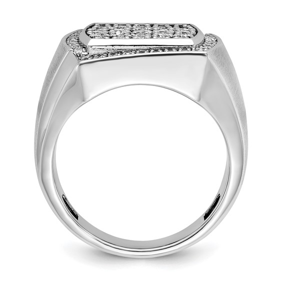 10k White Gold IBGoodman Men's Polished & Satin Cluster Ring Mounting