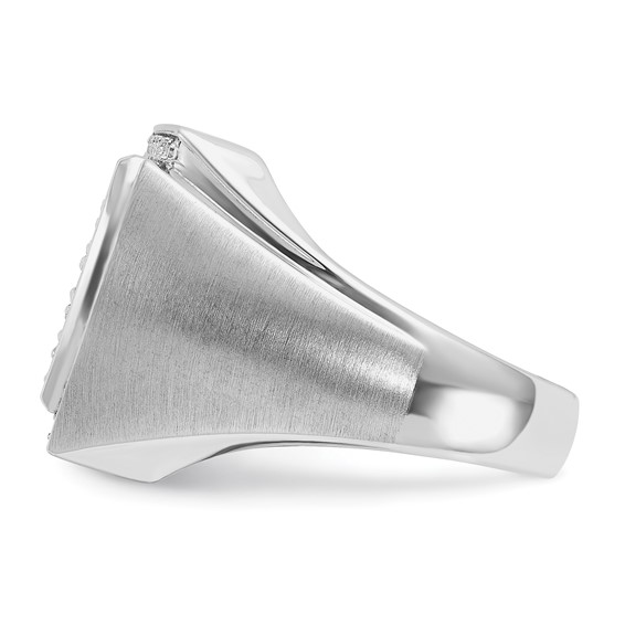 10k White Gold IBGoodman Men's Polished & Satin Cluster Ring Mounting