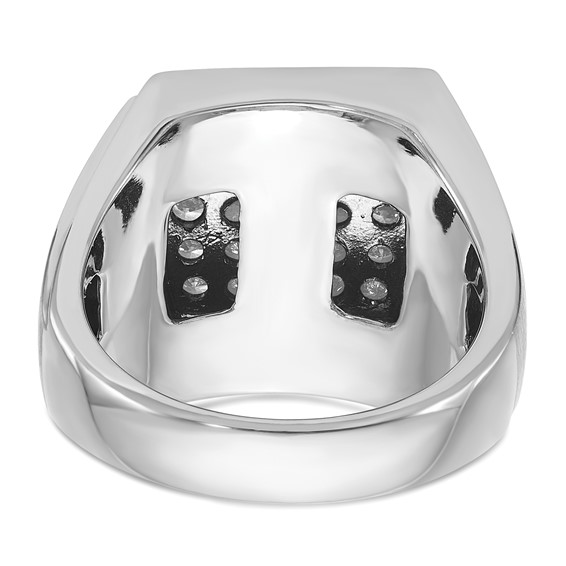 10k White Gold IBGoodman Men's Polished & Satin Cluster Ring Mounting