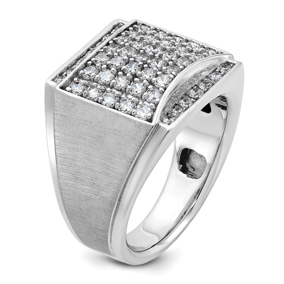 IB Goodman 14k White Gold Mens Polished and Satin Cluster Ring Mounting