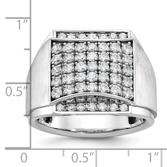 IB Goodman 14k White Gold Mens Polished and Satin Cluster Ring Mounting
