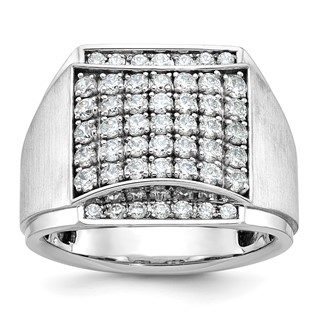 IB Goodman 14k White Gold Mens Polished and Satin Cluster Ring Mounting