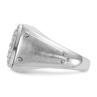 IBGoodman 14K White Gold 1 Carat Lab Grown Diamond VS SI+ G+ Complete Men's Polished and Satin Cluster Ring view 3