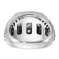 IBGoodman 14K White Gold 1 Carat Lab Grown Diamond VS SI+ G+ Complete Men's Polished and Satin Cluster Ring view 5