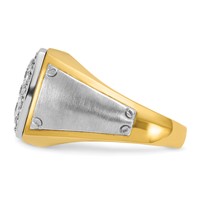 IBGoodman 14K Two Tone 1 Carat Lab Grown Diamond VS SI+ G+ Complete Men's Polished and Satin Cluster Ring view 3