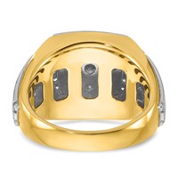 IBGoodman 14K Two Tone 1 Carat Lab Grown Diamond VS SI+ G+ Complete Men's Polished and Satin Cluster Ring view 5