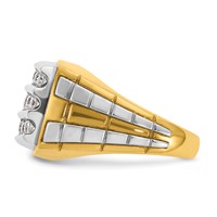 IBGoodman 14K Two Tone 1 Carat Lab Grown Diamond VS SI+ G+ Complete Men's Polished and Satin Cluster Ring view 3