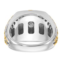 IBGoodman 14K Two Tone 1 Carat Lab Grown Diamond VS SI+ G+ Complete Polished Satin and Textured Men's Ring view 5