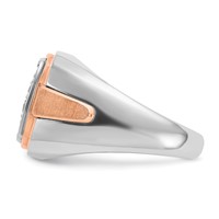 IBGoodman 14K Two Tone Rose and White Gold 1 Carat Lab Grown Diamond VS SI+ G+ Complete Cluster Men's Ring view 3