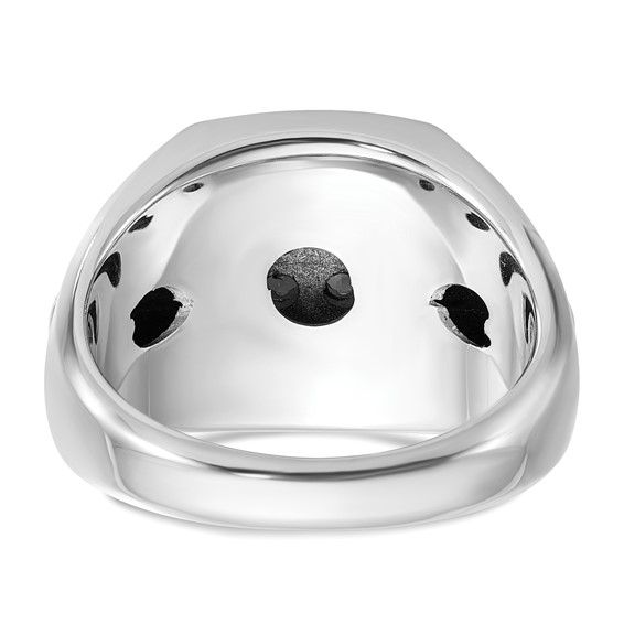 14k White Gold IBGoodman Men's Polished/Satin Dia Cluster Ring