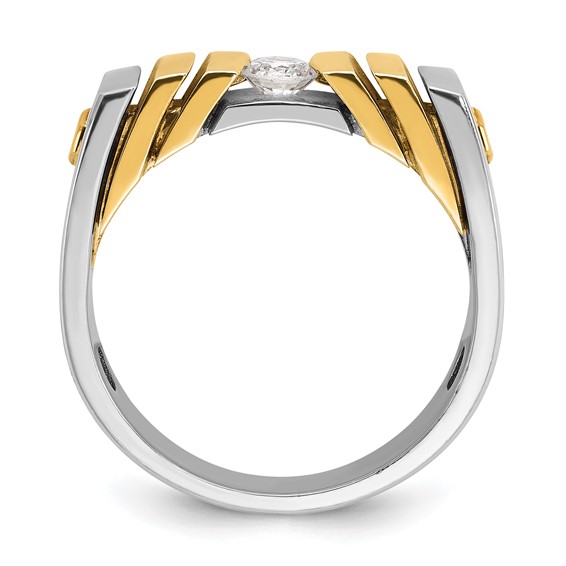 IB Goodman 14k Two-tone Mens 1/3 carat Diamond Complete Ring