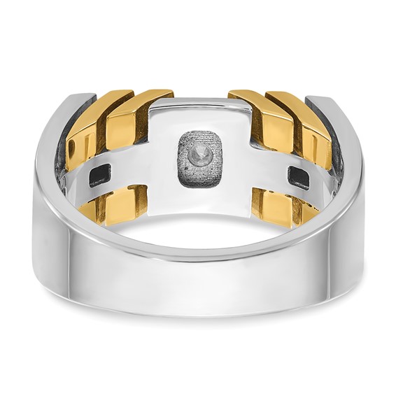 IB Goodman 14k Two-tone Mens 1/3 carat Diamond Complete Ring