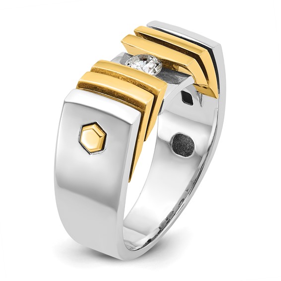 IB Goodman 14k Two-tone Mens 1/3 carat Diamond Complete Ring