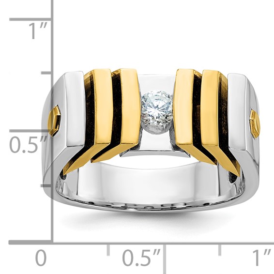 IB Goodman 14k Two-tone Mens 1/3 carat Diamond Complete Ring