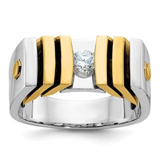 IB Goodman 14k Two-tone Mens 1/3 carat Diamond Complete Ring