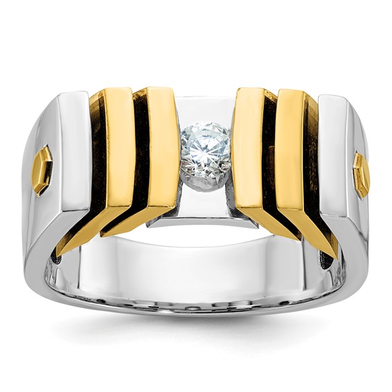 IB Goodman 14k Two-tone Mens 1/3 carat Diamond Complete Ring