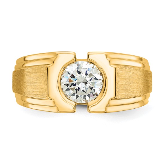 10k IBGoodman Men's Polished and Satin Diamond Ring Mounting