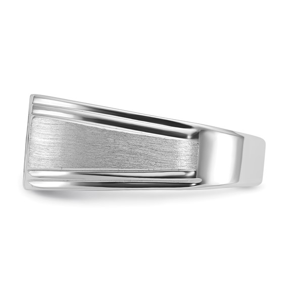 14k White Gold IBGoodman Men's Polished/Satin Lab Grown VS/SI+ G+ Dia Ring