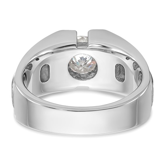 14k White Gold IBGoodman Men's Polished/Satin Lab Grown VS/SI+ G+ Dia Ring