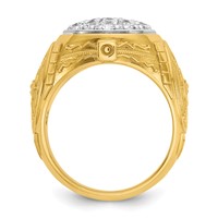 IBGoodman 14K Two-Tone 1.62 Carat Lab Grown Diamond VS SI+ G+ Complete Oval Men's Cluster Ring view 2